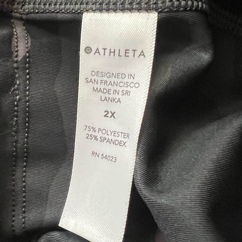 Athleta Ultimate Camo 7/8 High Rise Stash PocketTight Black Size 2X NWT - Picture 7 of 8